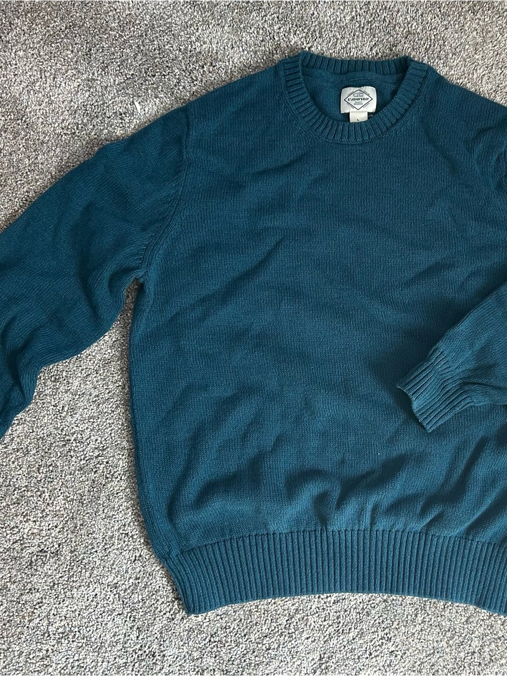 St. John’s Bay Teal Crewneck Sweater - Classic Knit